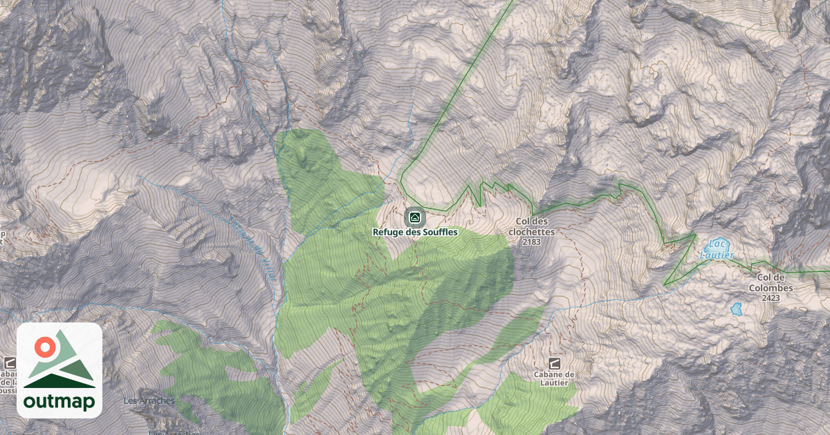 Map of Refuge des Souffles