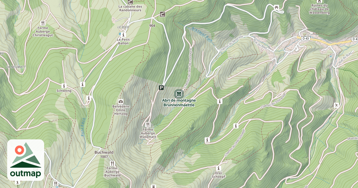 Map of Abri de montagne Brunnenmaettle