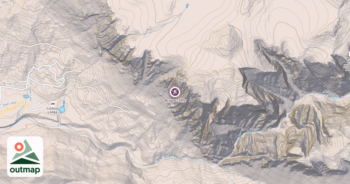 Map of Brazos Cliffs