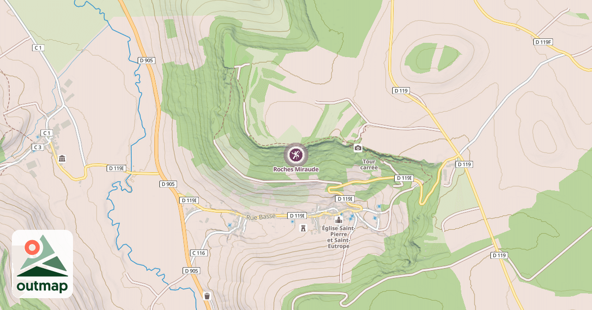 Map of Roches Miraude