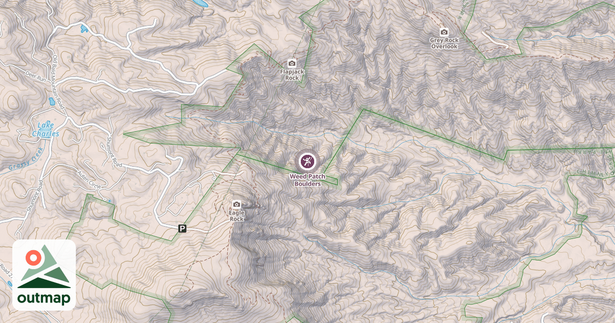 Map of Weed Patch Boulders
