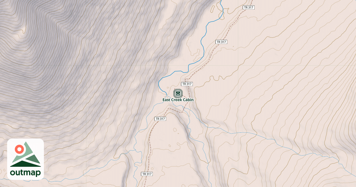 Map of East Creek Cabin