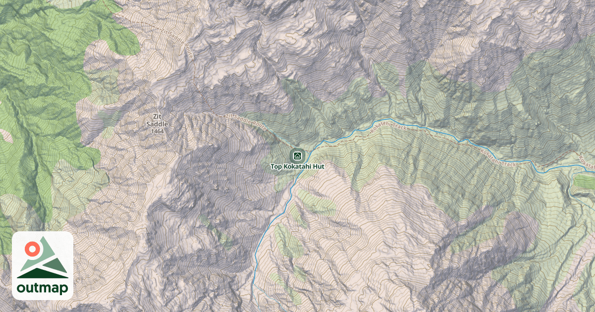 Map of Top Kokatahi Hut