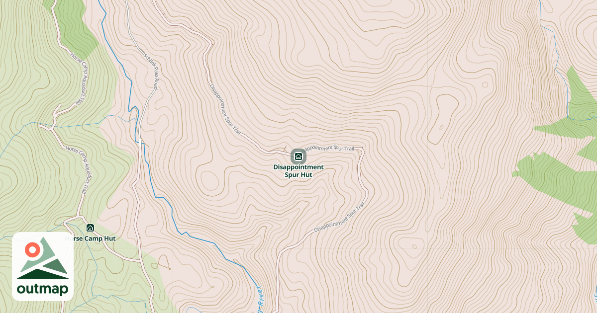 Map of Disappointment Spur Hut