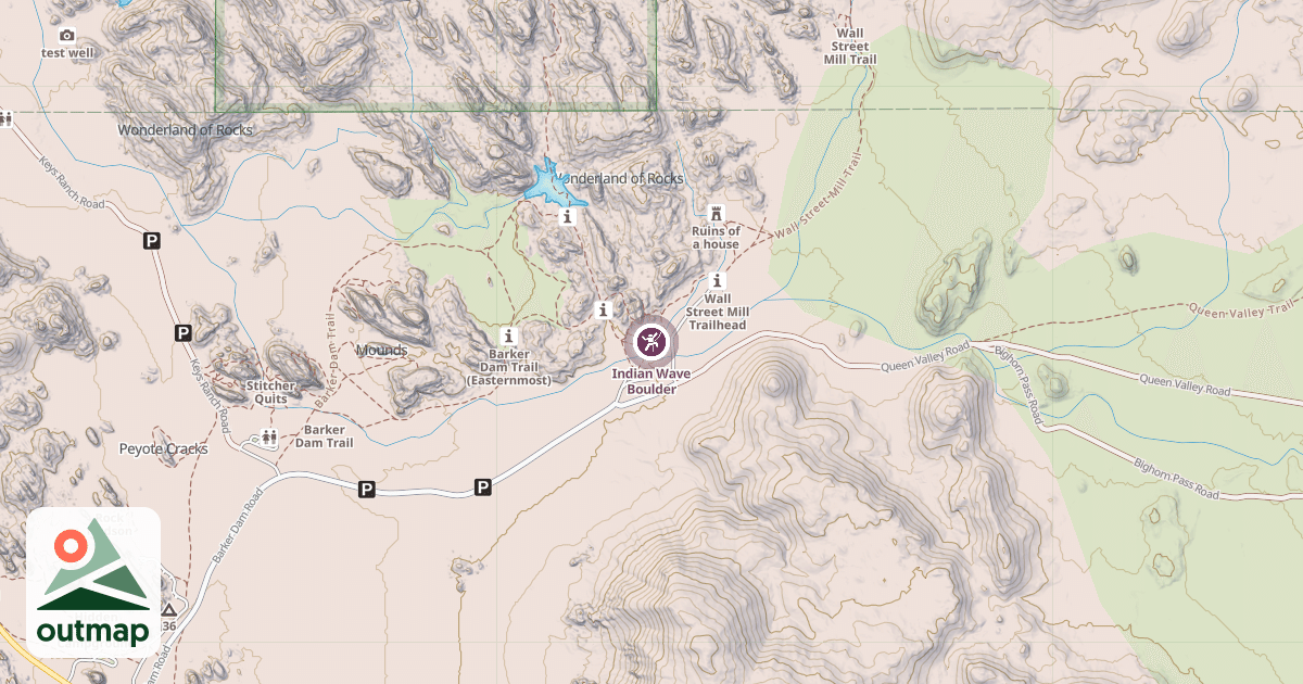 Map of Indian Wave Boulder