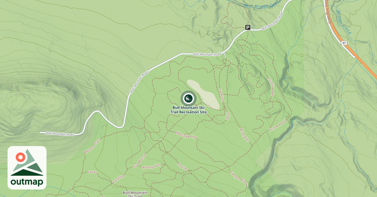 Map of Bull Mountain Ski Trail Recreation Site
