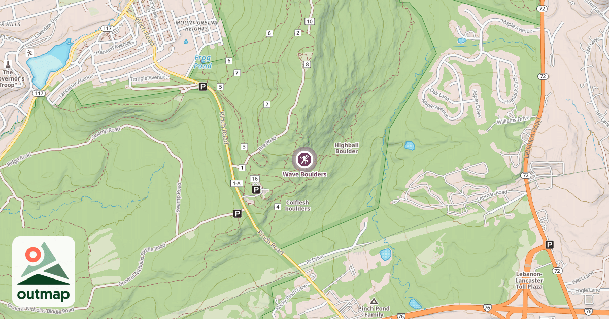 Map of Wave Boulders