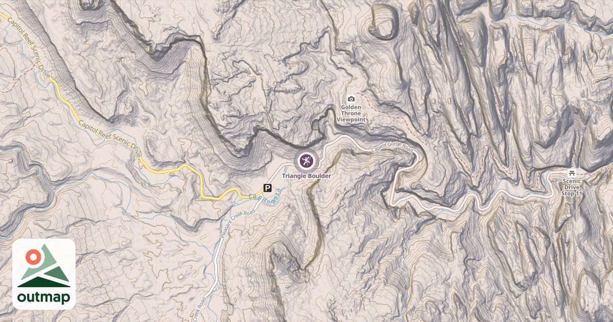 Map of Triangle Boulder
