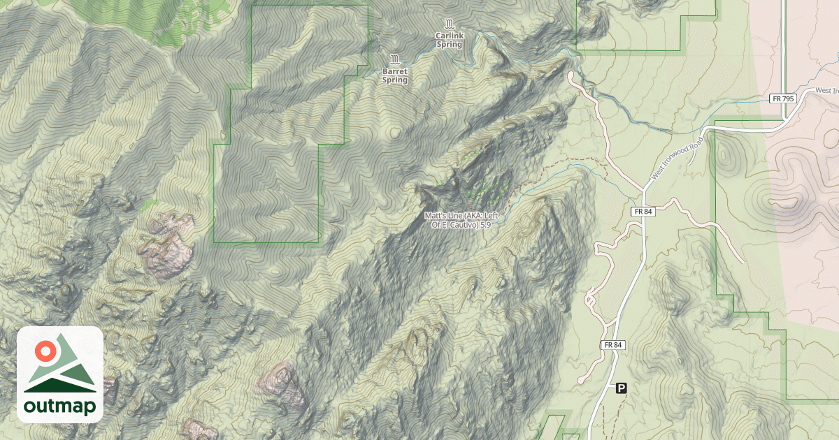 Map of Matt's Line (AKA: Left Of El Cautivo)