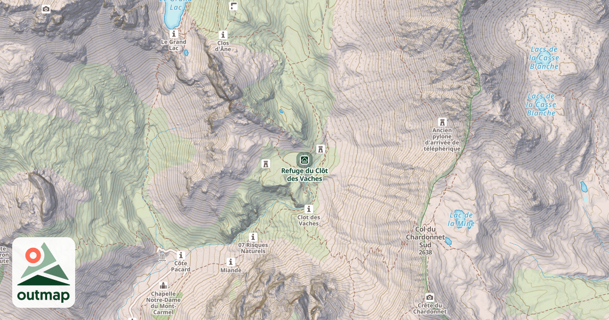 Map of Refuge du Clôt des Vaches