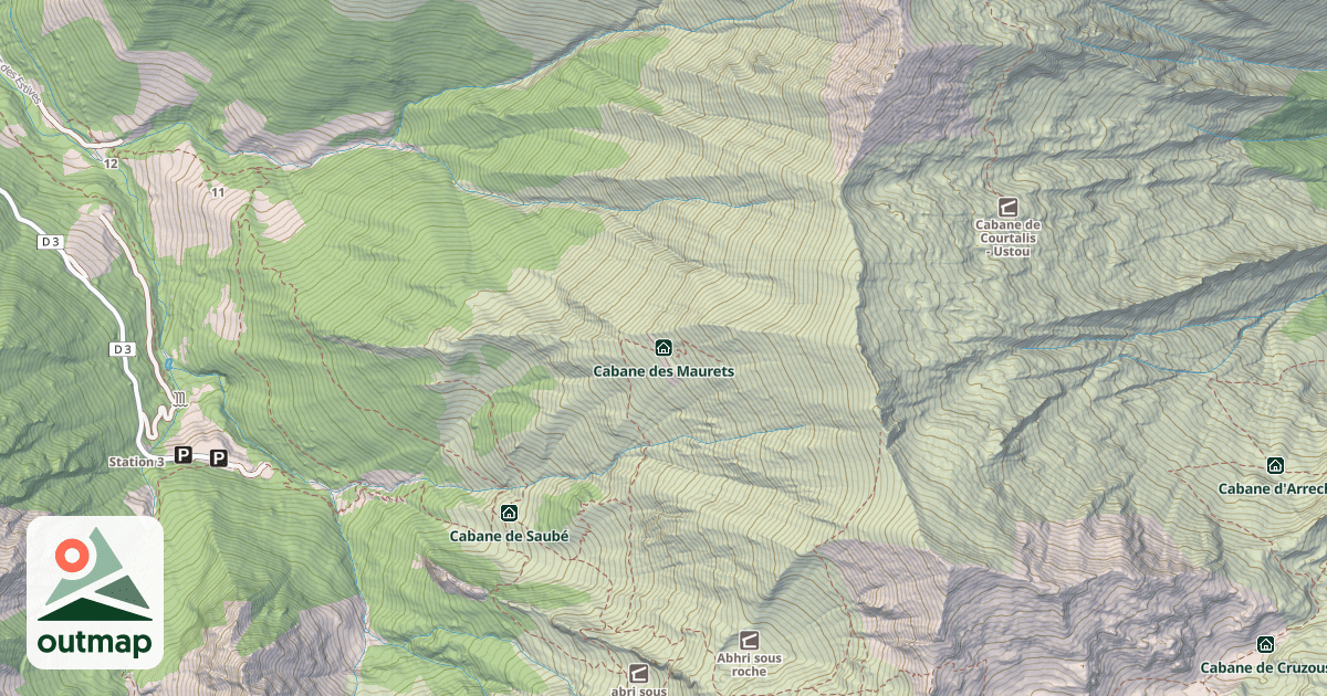 Map of Cabane des Maurets