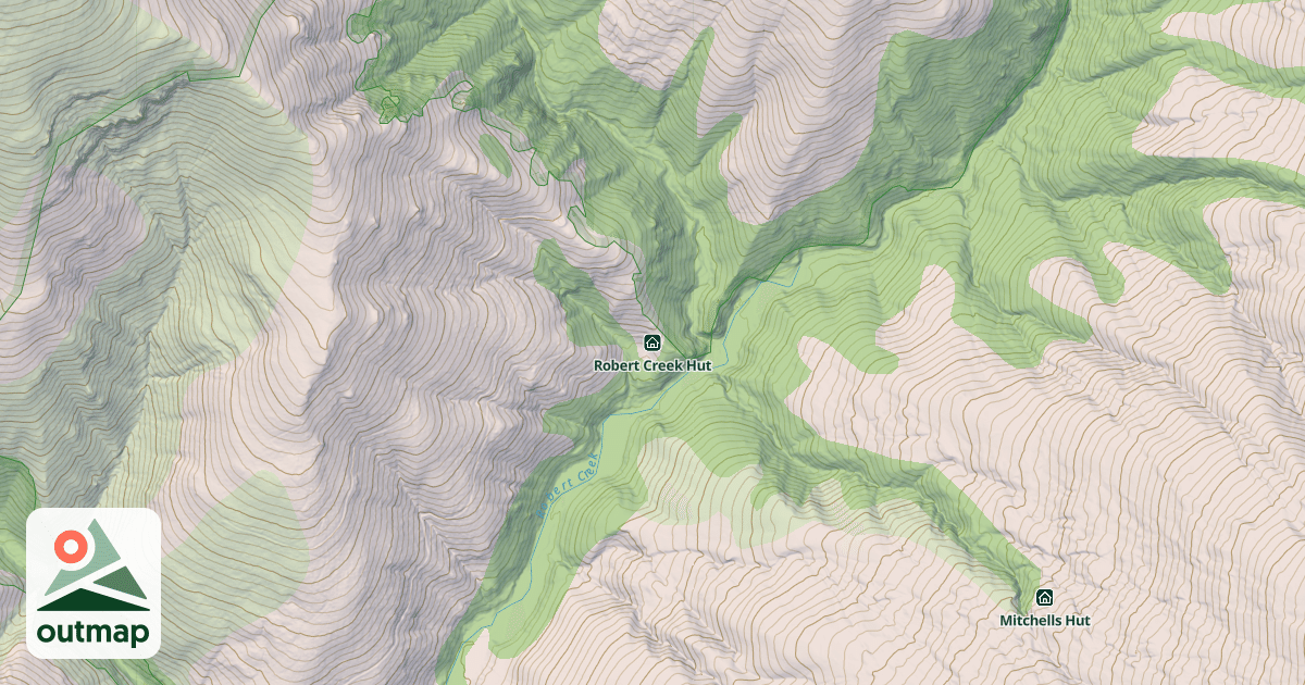 Map of Robert Creek Hut