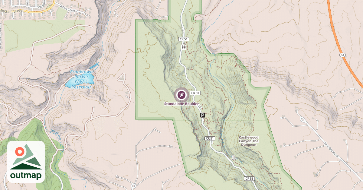 Map of Standalone Boulder