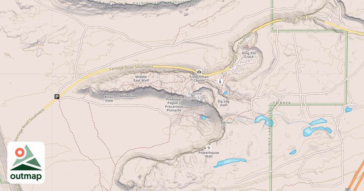 Map of Sunshine Buttress