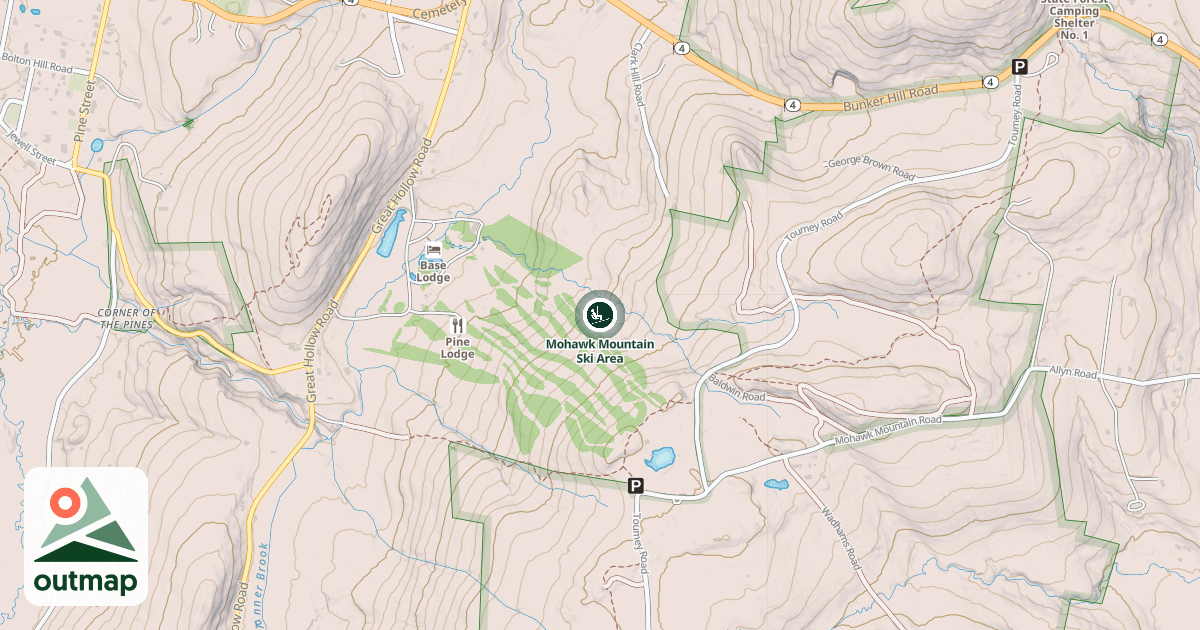 Map of Mohawk Mountain Ski Area