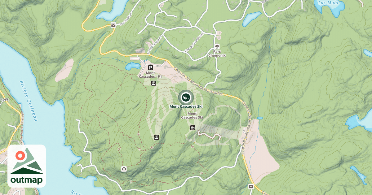 Map of Mont Cascades Ski