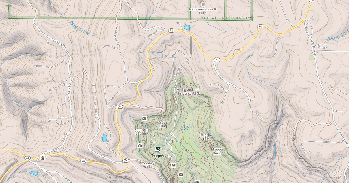 Map preview of Hiking Under the Influence