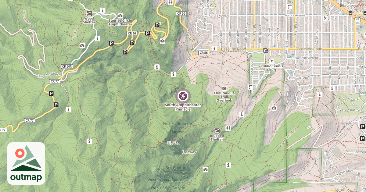 Map of South Amphitheater Pinnacle