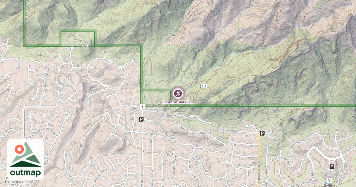 Map of Pontatoc Boulders