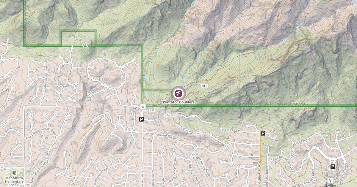 Map preview of Pontatoc Boulders
