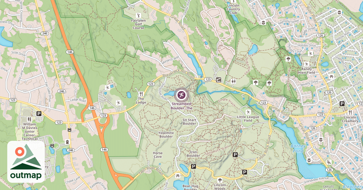 Map of Streambed Boulder, The