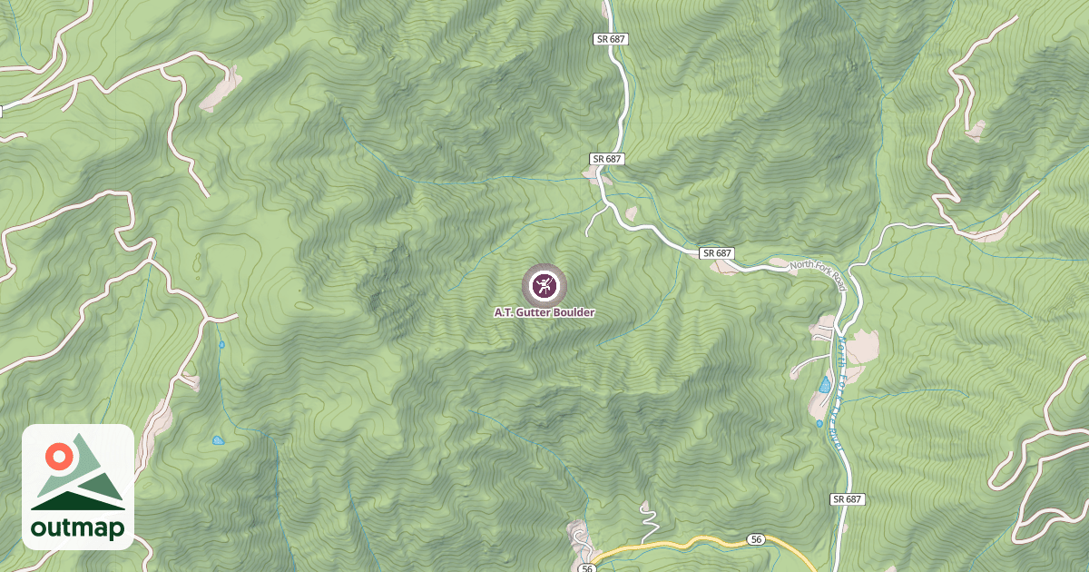 Map of A.T. Gutter Boulder