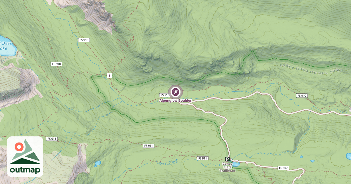 Map of Alpenglow Boulder