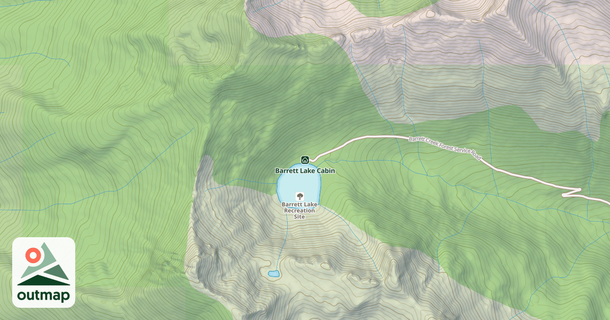 Map of Barrett Lake Cabin