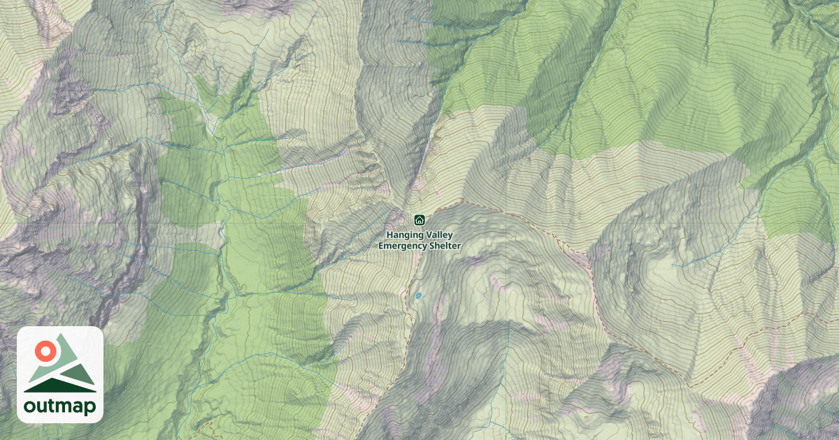 Map of Hanging Valley Emergency Shelter
