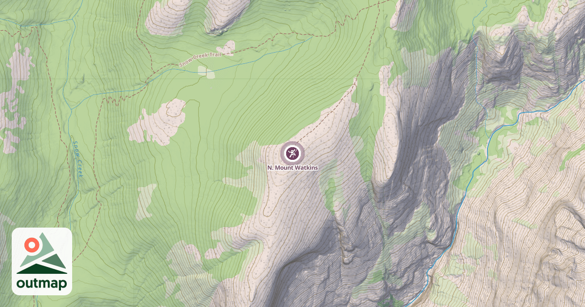 Map of N. Mount Watkins