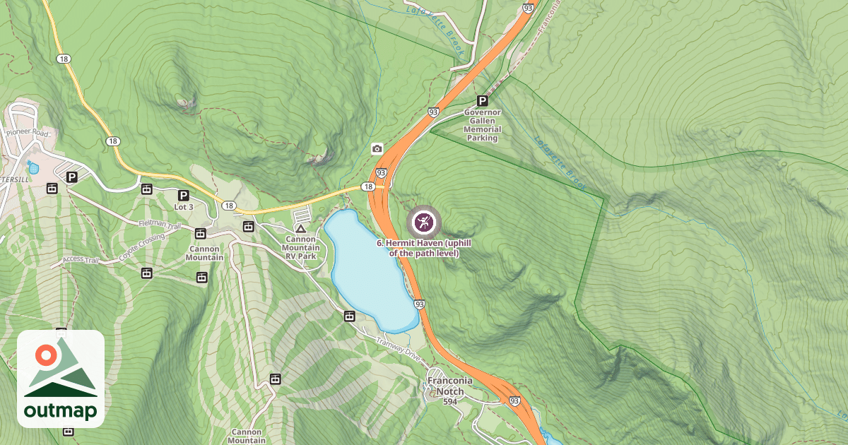 Map of 6. Hermit Haven (uphill of the path level)