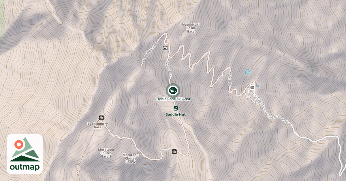 Map of Treble Cone Ski Area