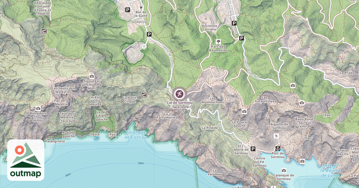 Map of Col de Sormiou - face nord