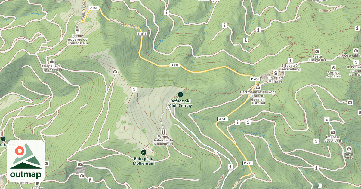 Map of Refuge Ski Club Cernay