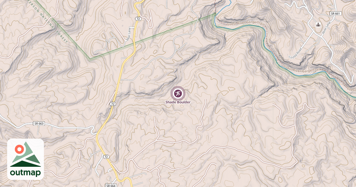 Map of Shade Boulder