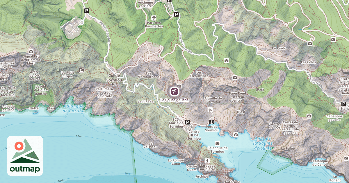 Map of Le Pouce gauche