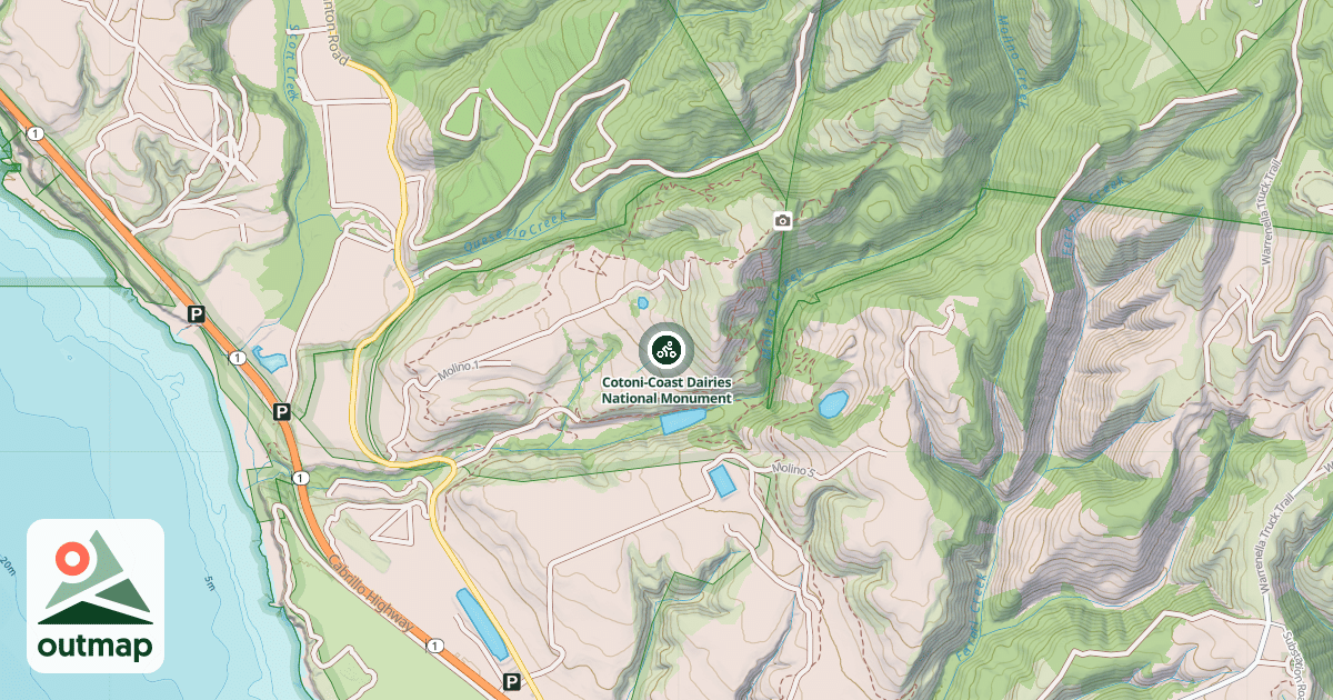 Map of Cotoni-Coast Dairies National Monument