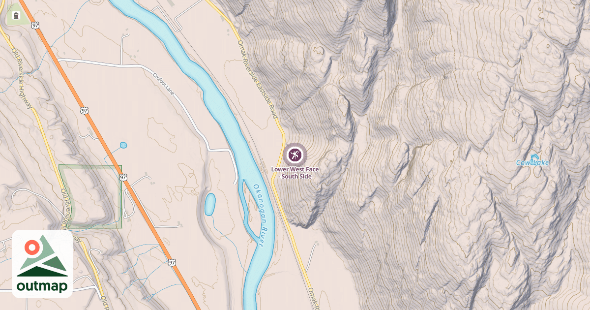 Map of Lower West Face - South Side
