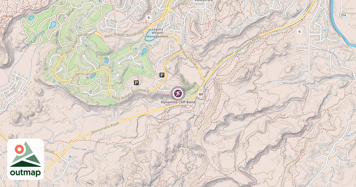 Map of Dynamite Cliff Band