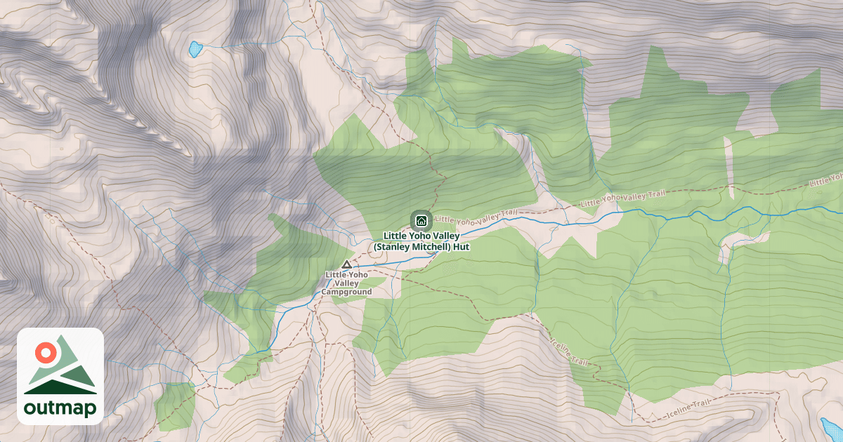 Map of Little Yoho Valley (Stanley Mitchell) Hut