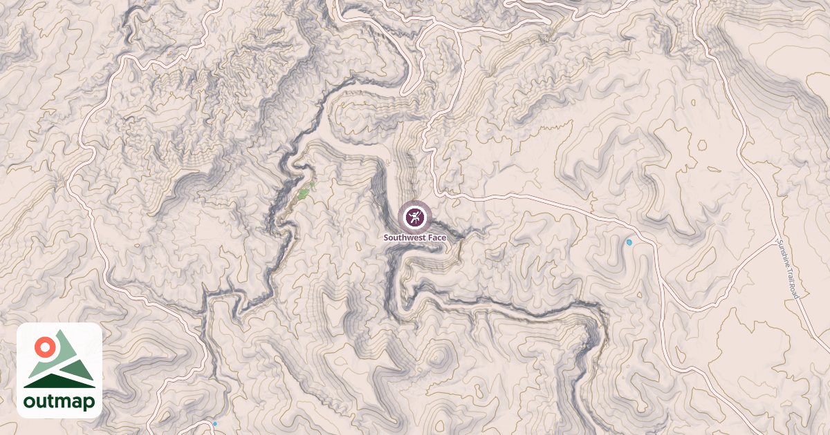 Map of Southwest Face