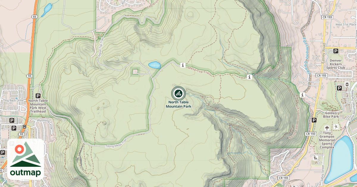 Map of North Table Mountain Park