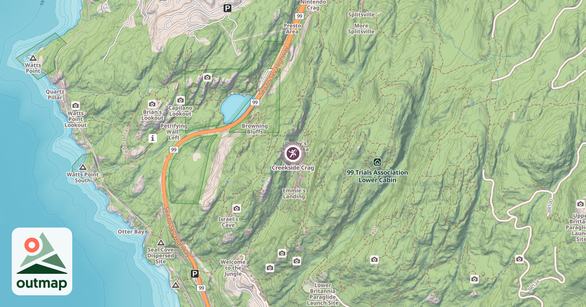 Map of Creekside Crag