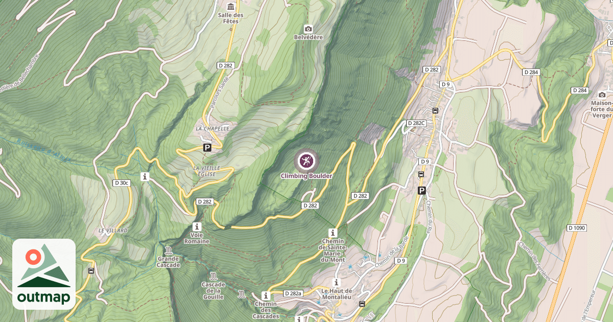 Map of Climbing Boulder