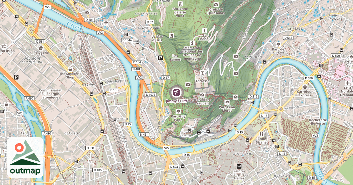 Map of Jimmy's Cliff