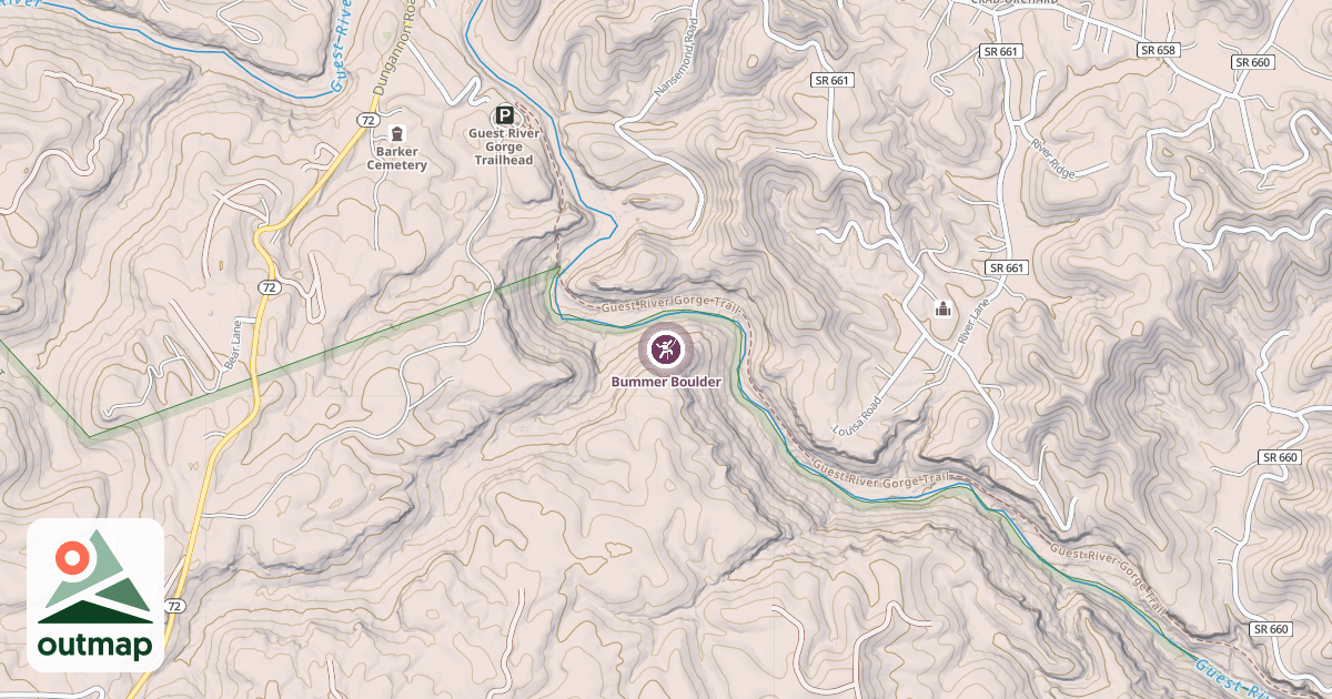 Map of Bummer Boulder