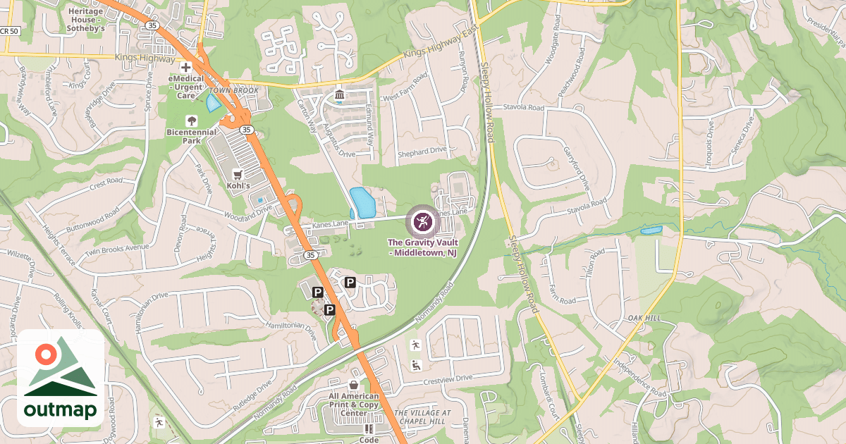 Map of The Gravity Vault - Middletown, NJ
