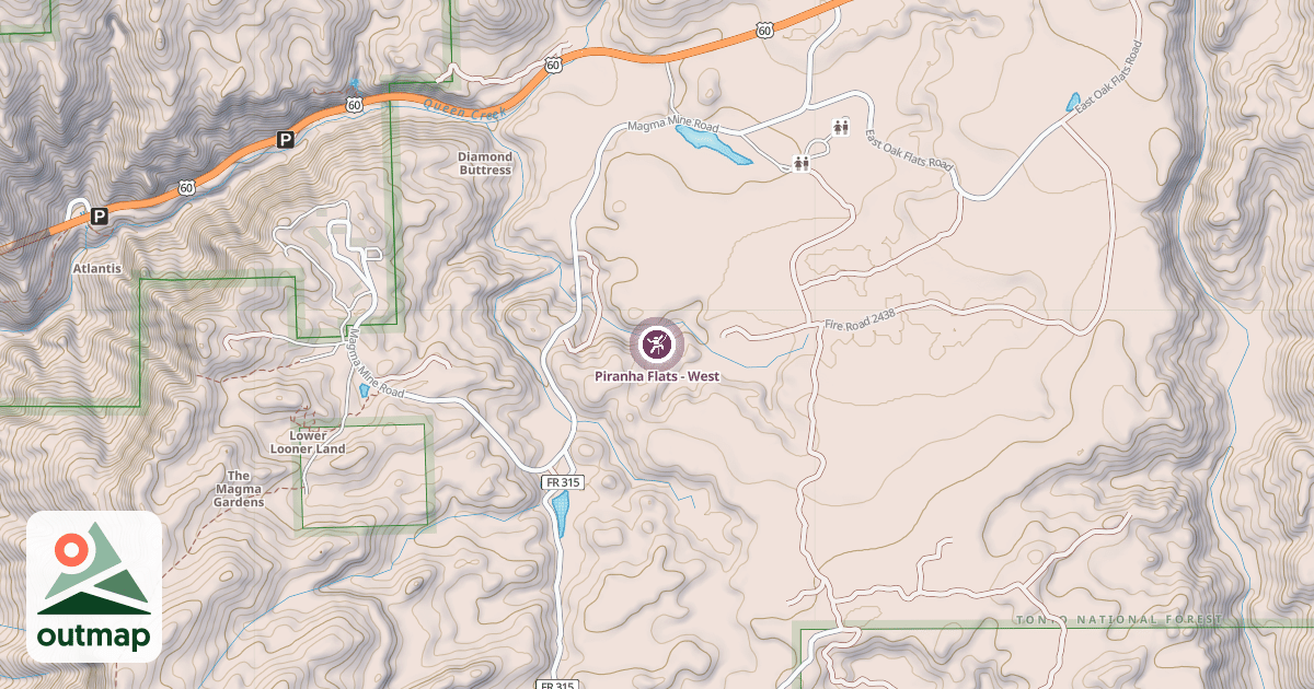 Map of Piranha Flats - West