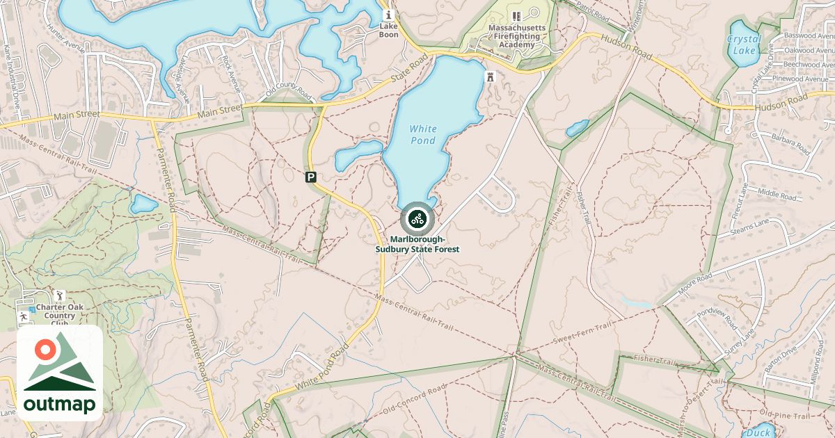 Map of Marlborough-Sudbury State Forest