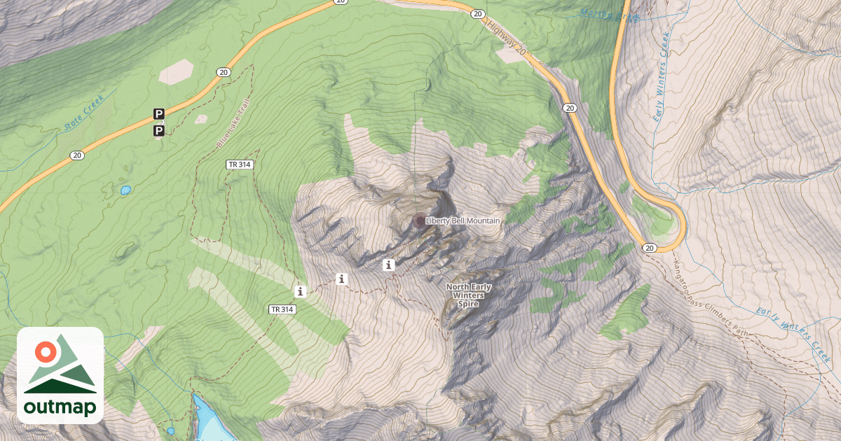 Map of Liberty Bell Mountain
